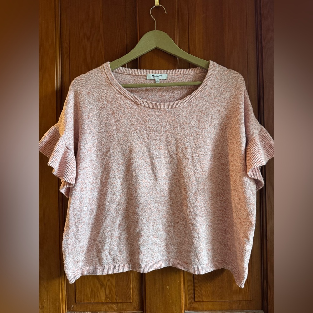 Madewell Light Orange Short Sweater Top
